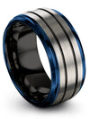 Groove Wedding Bands Lady 10mm Black Line Rings Tungsten Couple Engraved Band - Charming Jewelers