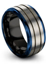 Matte Grey Male Wedding Band Tungsten Bands for Woman Engravable Grey Plain - Charming Jewelers