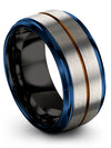 Groove Wedding Bands Lady 10mm Copper Line Rings Tungsten Couple Engraved Band - Charming Jewelers