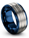 Minimalist Wedding Rings Set Men Band Tungsten Engraved Promise Rings Couples - Charming Jewelers