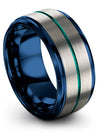 Grey Teal Wedding Bands for Ladies Tungsten Wedding Rings Sets for Man Promise - Charming Jewelers