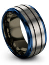 Engagement Female and Wedding Bands Tungsten 10mm Ring Mid Bands for Woman Grey - Charming Jewelers