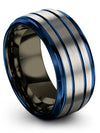Grey Wedding Band for Him Tungsten Carbide Bands Set Grey Matching Set Tungsten - Charming Jewelers