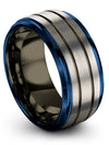 Men&#39;s Wedding Band Unique Woman Wedding Bands Grey Tungsten Female Engraved - Charming Jewelers