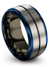 Grey Promise Ring Tungsten Bands 10mm Set Grey Bands Engagement Present - Charming Jewelers