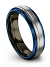 Minimalist Anniversary Band Female Grey Tungsten Carbide Rings Couple - Charming Jewelers