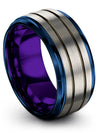 Men&#39;s Anniversary Band Set Tungsten Wedding Ring Man Grey Engagement Rings - Charming Jewelers
