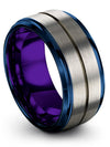 10mm Fucshia Line Promise Rings Tungsten Wedding Bands