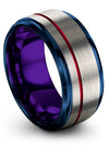 Anniversary Ring Set Her and Her Tungsten Grey Tungsten Female Wedding Rings - Charming Jewelers