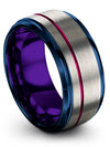 Customized Anniversary Ring Fancy Tungsten Bands Grey Set of Ring Couple - Charming Jewelers