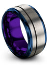Lady Anniversary Band Grey Tungsten Bands for Woman Brushed Grey Guys Band - Charming Jewelers