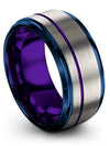 Lady Grey Purple Promise Rings Tungsten Carbide Ring Boyfriend and Husband - Charming Jewelers