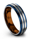 Ladies Solid Grey Wedding Band Tungsten Ring for Guys 6mm Brushed Engagement - Charming Jewelers