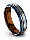 Ladies Solid Grey Wedding Band Tungsten Ring for Guys 6mm Brushed Engagement - Charming Jewelers