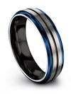 Grey Wedding Band for Men 6mm Personalized Tungsten Band