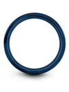 Wedding Ring for Men Plain 6mm Blue Line Tungsten Rings Promise Rings Step - Charming Jewelers