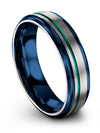 Grey Man Anniversary Band 6mm Grey Tungsten Bands for Man Grey Teal Band Rings - Charming Jewelers
