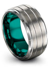 Couple Wedding Rings Sets Grey Ring Tungsten Ring for Men&#39;s Grey Couples Ring - Charming Jewelers