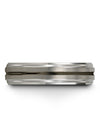 Grey Promise Ring Tungsten 6mm Tungsten Wedding Ring Grey Men Ring Best Friends - Charming Jewelers