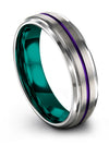 6mm Purple Line Wedding Tungsten Engagement Men&#39;s Rings for Woman&#39;s Alternative - Charming Jewelers