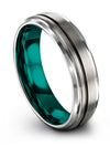 Groove Promise Rings Mens Grey Wedding Rings Tungsten Grey Engraved Rings - Charming Jewelers