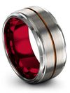 Engraved Grey Wedding Bands for Male Wedding Rings Sets for His and Him - Charming Jewelers