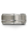 10mm Grey Line Wedding Ring Womans Bands Grey Tungsten Police Gifts Couple&#39;s - Charming Jewelers