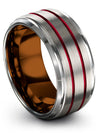 Wedding Band Couples Set Male Tungsten Wedding Ring Polished His and Husband - Charming Jewelers