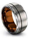 Unique Engagement Rings Tungsten Carbide Ring for Guy 10mm Grey Promise Band - Charming Jewelers