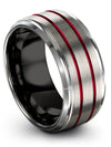 Matching Promise Ring for Him and Him 10mm Grey Tungsten Mens Wedding Ring Grey - Charming Jewelers