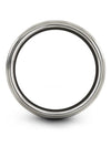 Grey Tungsten Bands for Men Promise Band Tungsten Carbide Bands Plain Grey - Charming Jewelers