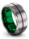 Wedding Rings Grey and Purple Tungsten Wedding Bands 10mm Groove Ring Female - Charming Jewelers