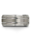 Mens Wedding Ring Grey Engravable Tungsten Rings for Her Engraved Rings - Charming Jewelers