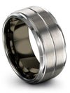 Grey Wide Female Wedding Rings Grey Tungsten Rings for Mens Grey Jewelry - Charming Jewelers