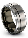 Grey Plain Wedding Bands Guys Tungsten Wedding Rings Polished Personalized Ring - Charming Jewelers