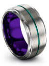 10mm Grey Wedding Ring Guys Matching Tungsten Bands Engraved Promise Bands - Charming Jewelers