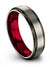 Modern Wedding Ring Grey Tungsten Rings for Mens 6mm Grey