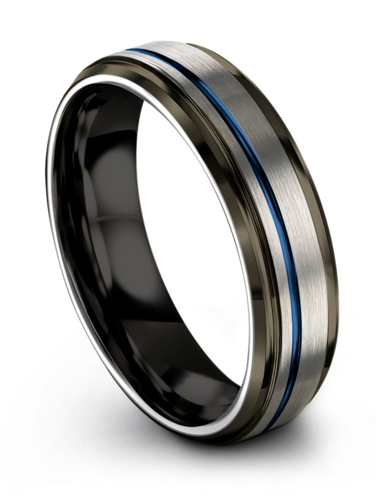 6mm Grey Promise Rings Womans Tungsten Ring Engagement