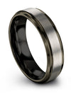 Anniversary Promise Ring for Female Engraved Tungsten Couples Rings Matte Grey - Charming Jewelers
