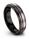 Ladies Wedding Tungsten Carbide Female Bands Grey and Purple Couples Present - Charming Jewelers