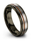 Grey Wedding Bands Sets Girlfriend and Girlfriend Tungsten Rings 6mm Grey 6mm - Charming Jewelers