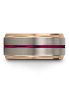 Guy Wedding Ring Matte 10mm Tungsten Ring Jewelry Lady Grey Fucshia Promise - Charming Jewelers
