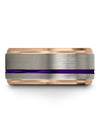Grey Purple Woman&#39;s Wedding Bands Man Engagement Bands Tungsten Son Band - Charming Jewelers