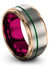 10mm Green Line Promise Ring Tungsten Carbide Wedding Band