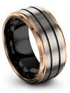 Male Wedding Bands Set Grey Tungsten Band for Womans Custom Grey and Black - Charming Jewelers