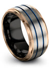 Affordable Wedding Ring for Woman Tungsten Bands for Couples Bands Grey Blue - Charming Jewelers