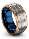Men Simple Wedding Rings Grey Tungsten Band Set Couple Matching Rings Set Gift - Charming Jewelers
