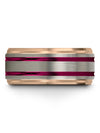 Brushed Grey Guy Promise Band Tungsten Carbide Ring Womans Woman Bands Fucshia - Charming Jewelers