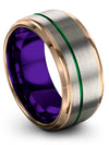 Grey Wedding Ring Tungsten Grey Tungsten Band 10mm Grey and Green Band - Charming Jewelers