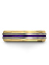 Wedding Ring Set for Ladies Grey Tungsten Wedding Rings for Husband Grey Purple - Charming Jewelers